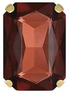 10 x 14 mm, 13 x 18 mm, formas rectangulares, cristales de imitación con garra dorada, piedras preciosas para coser en accesorios de ropa, color vino tinto, 10 x 14 mm, 20 unidades