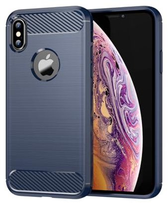 Vavies Case for iPhone X Case, for iPhone XS Case Slim Soft TPU Case Shock-Absorption Protective Shockproof Phone Cover for iPhone X Navy Blue