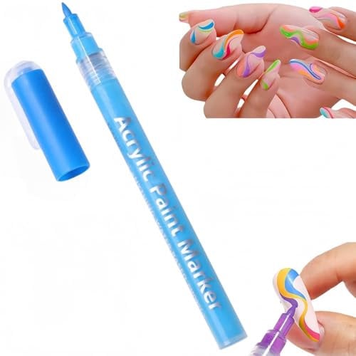 1PCS Nail Art Pens,Nail Art Graffiti Pen,Nail Polish Pens,3D Nail Art Tools,Fine Tips Nail Drawing Pen,Nail Varnish Pen,Drawing Painting Point Pen,Nail Art Kit,Nail Art for Girls,Nail Pens,Blue