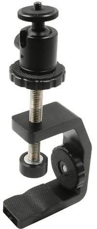 REFLEX CAMERA Metal Desk C-Clamp with Mini Ball Head, 360° Rotation, 1/4 Screw Mount – Stable Camera & Phone Holder for DSLR, Smartphone, LED Light, Webcam – Photography, Video, Live Streaming