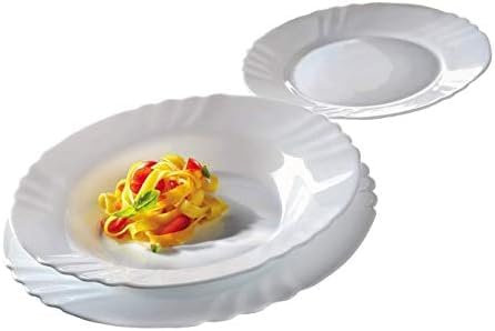 Cecaro group Set di Piatti tavola Bianco, Design Ondulato, 18 Pezzi, Servizio da Tavola Elegante