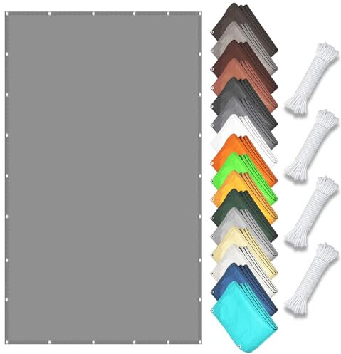 Filet Anti Chaleur Filet d'ombrage Bache 65 x 800 cm Anti UV Contre Le Vent Voile d'ombrage Toile D Ombrage avec Le Kit de Fixation pour Jardin Extérieur Terrasse, Gris Clair
