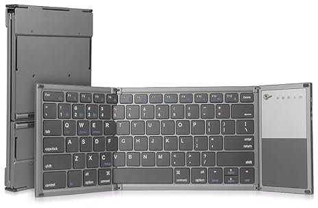Générique Clavier Pliable sans Fil Portable, Compact et Fin, Gris (B066T)