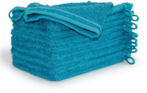Möve Waschhandschuhset New Classic 10-TLG Handtücher - 10x 20x15 cm, 100% Baumwolle, Lagoon