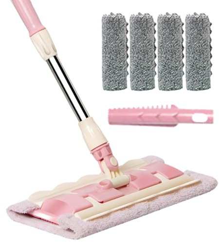 Puntos de Basura para Pisos de Madera - Mop de Tambores Secos | con una Botella Recargable de 360 ml | Spraywiper bodenwiper | Mop Reutilizable con 4 Almohadillas de Lavado | Mantenga el Exfoliante