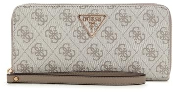GUESS portafoglio Laurel II SLG Large Zip Around Wallet Dark Taupe Logo grigio talpa