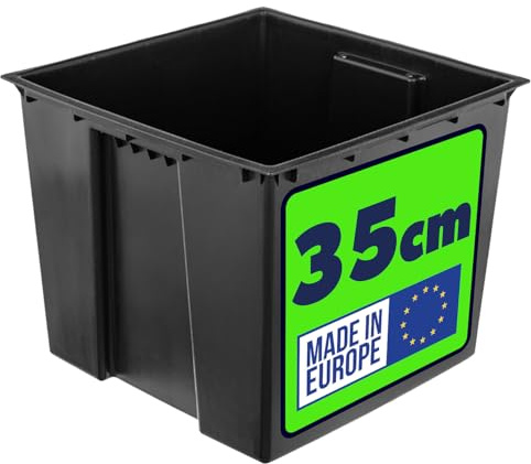 KADAX Inserto de 35 cm para macetero, inserto de plástico negro con asas de transporte para macetas, macetero rectangular, maceta interior (34,5 x 28 cm)