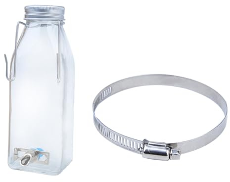 Hänge Wassertränke für Kleine Haustiere 350ml Glas Edelstahl