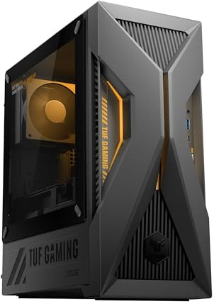 ASUS Tower | TUF Gaming T500 | Solar Eclipse Gray | Core i5 13420H | RAM: 16GB | SSD: 500GB | NVIDIA RTX 5060 | Sichtfenster | LED-Beleuchtung | Windows 11 Pro | Sicherungsstick