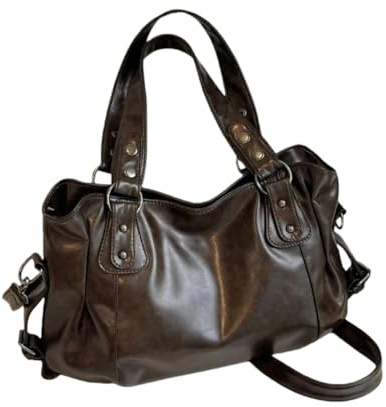 Gyios Handtasche Damen-hobo-Tasche Aus Weichem Leder Mit Großem Fassungsvermögen, Trendige Schulterhandtasche Und Stilvolle Messenger-geldbörse Für Den Täglichen Gebrauch-kaffee-b-36x25x15cm