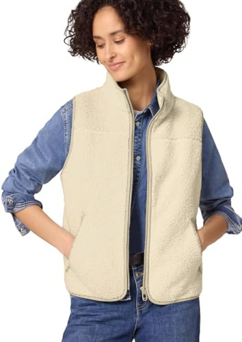 Street One Weste aus Teddy-Material mit Zipper eggshell ecru 40
