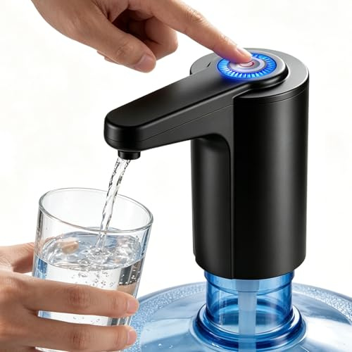 KaiPine Electric Water Bottle Pump, Rechargeable, for 2–5 Gallon Bottles | One-touch dispensing, USB charging and a portable design support convenient use at home, in the office or while camping.