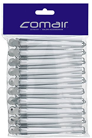 Comair 3150030 Haarschneideklammer, 10 stücke Karte, 12.5cm chrom