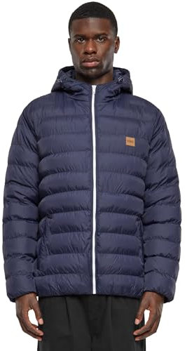 Urban Classics Basic Bubble Jacket Homme, Bleu (Navy/White/Navy 496), M