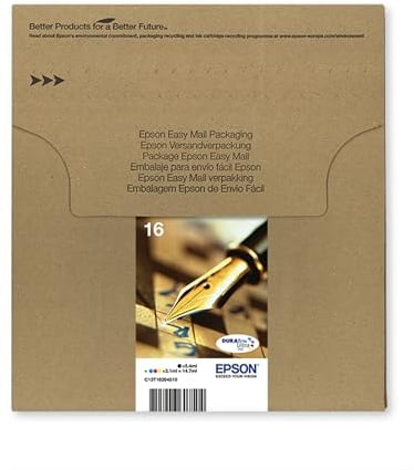 Epson Original 16 Tinte Füller (WF-2630WF, WF-2650DWF, WF-2660DWF, WF-2750DWF, WF-2760DWF), Multipack 4-farbig