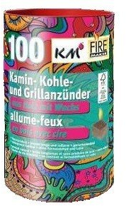 KM Firemaker 100 Grill-, Kohle- und Kaminanzünder aus Naturholz mit Wachs Art. 248 Flower Power