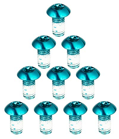 Chooee Fahrradschrauben, Satz von 12 Stück Farbige Bremsscheibenschrauben Aluminiumlegierung Schraube M5 x 10MM,Blau