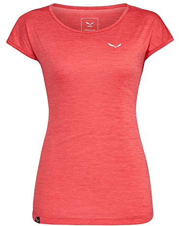 Salewa Damen Puez Melange Dry W S/S Tee Blusen T shirts, Rose Red Melange, 3XL EU