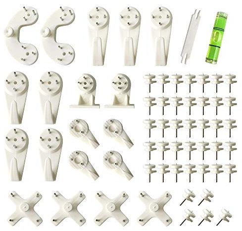 Kit Di Ganci Per Foto Senza Traccia, 62pcs Set Di Chiodi Per Cartongesso Invisibile Senza Cuciture In Plastica Per Quadri Sospesi, Foto Di Matrimonio, Borchie A Specchio, Ecc.