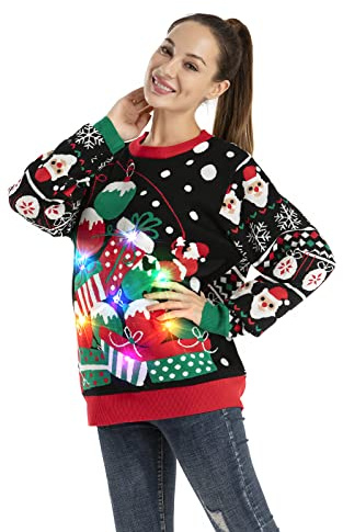OFF THE RACK Women's Unisex Christmas Sweater, Jingle All The Way, S-M UK