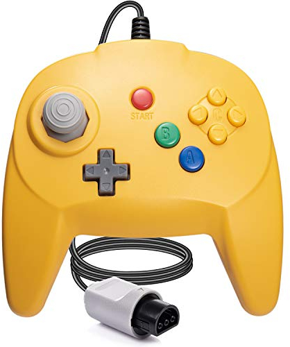 miadore N64 Controller Wired Game Pad Joystick Kompatibel mit der N64 Konsole (Gelb)