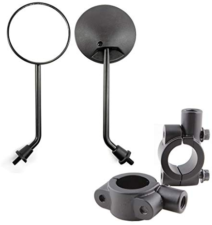 Motorrad Seitenspiegel Rund 10mm Schwarzer Lenkerspiegel für Motorrad Fahrrad (10mm Schraube)