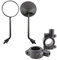 Motorrad Seitenspiegel Rund 10mm Schwarzer Lenkerspiegel für Motorrad Fahrrad (10mm Schraube)