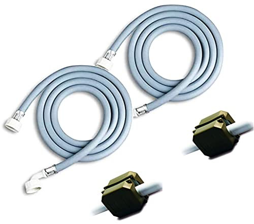 Bricoloco Manguera antical para lavadoras y lavavajillas de 1,5 m rosca 3/4 x 3/4. Toma de entrada de agua con descalcificador magnético. Facilita disolución de detergentes y jabones (2 unidades)