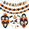 Jonami Deco Halloween - Banderole Happy Halloween, Guirlandes Citrouilles et Araignées, Photomaton Props, Ballons Noir Orange avec Fantômes
