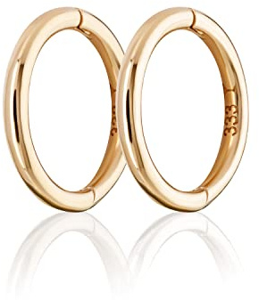 NKlaus Klappcreolen mini, 333er Gelbgold, 9 oder 12mm, 1mm dick, 2 Stück