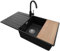 Lavandino da Cucina Nero Metallico 90x50cm, Lavello da Cucina a 1 vasca + Sifone Classico + Rubinetto + Tagliere, Lavabo da Cucina Incasso al mobile 60cm - Copenhagen Top di Primagran