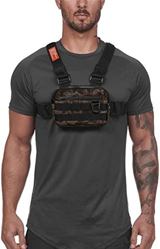 Niktule Running Bag, Outdoor Chest Pack, Water Resistant for Workouts Running Fishing? Phone Holder Lightweight Running Vest with Adjustable Shoulder Strap Belt, Chest pocket, Fishing Chest Pack