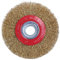 Roue à brosse métallique pour meuleuse d'établi + anneaux adaptateurs réducteurs, 125 mm