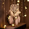 Hongyans Traumfänger mit LED Licht Handgefertigt Dreamcatcher mit Federn Böhmen Dekoration für Schlafzimmer Hochzeit Wandbehang Ornament Mädchen Kinder Geschenk