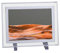 Tableau de sable mouvant carré en verre - Peinture 3D de sable mouvant - Paysage de sable de mer - Décoration de bureau - Jaune