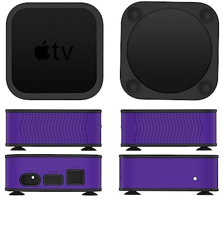 Protective Case For Apple TV 4K 2021 6th Gen,TV 4K 2021 6th Anti-Slip Shock Proof Silicone Sleeve Set-top Box TV Box Waterproof Cover Elegantly (purple)