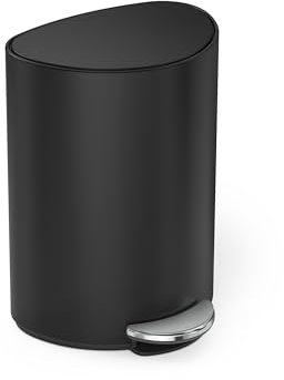 simplehuman 6L semi-round step can, matte black