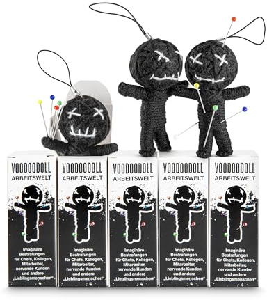 Schöne Güter Voodoo Puppe Arbeitswelt Voodoo Doll to go Voodoo-Doll imaginäre Strafen für Nette Chefs, „geliebte“ Kollegen, andere Kollegen Geschenk Kollegen im Karton 5 x PRYM Stecknadel (5 Stück)