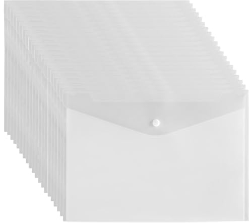 20 pochette plastique, pochette document A4, pochette transparente, pochette porte document - Utilisé dans les maisons, les bureaux, les écoles, adapté aux cols blancs et aux étudiants