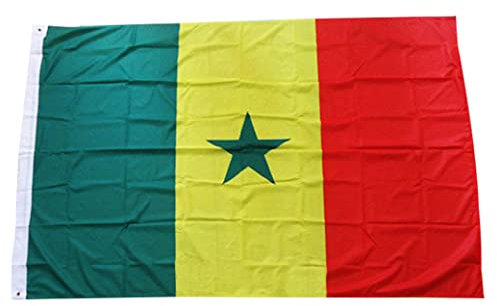 Liummrcy Bandera de Senegal, Gran Bandera de Senegal Fade Fade Releners de Celebraciones Nacionales para desfiles para Eventos Deportivos, Decoraciones de jardín