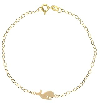 Generic 14k Gold Baby-Armband mit Wal Anhänger