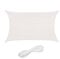 Relaxdays Voile d'ombrage rectangulaire, 2 x 3 m, Toile ombrage, Tissu PE-HD, avec tendeurs, Blanche