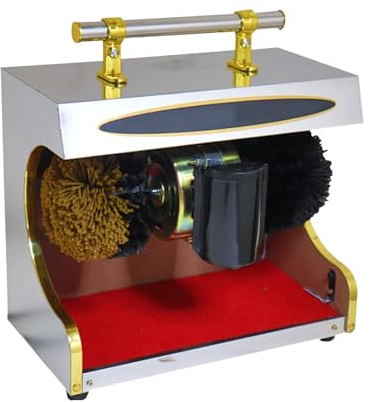 Pulidora De Zapatos EléCtrica, MáQuina Pulidora De Zapatos Comercial, Cepillo Combinado Doble, InduccióN AutomáTica, MáQuina Limpiadora De Zapatos En La Entrada del Hotel
