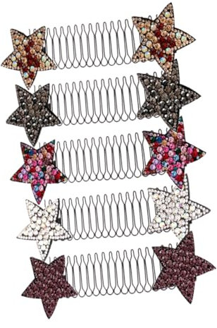 5 Pièces Peignes À Cheveux Étoiles Invisibles Pinces À Cheveux Colorées Pour Coiffure Élégante Accessoires Polyvalents Pour Usage Quotidien Et Occasions Spéciales