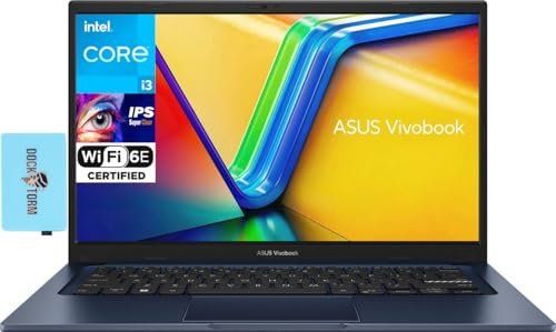 ASUS Vivobook Écran FHD pour ordinateur portable 14 (Intel i3-1215U 6 cœurs, 16 Go de RAM, SSD PCIe 256 Go, Intel UHD, WiF 6E, Bluetooth 5.3, webcam, Win 11 Home S-Mode) avec extension de port USB