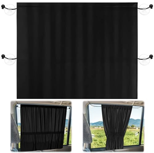 Lets Joy 2 Stück Auto Sonnenshutz Kinder, 65 x 50cm Sonnenschutz Auto mit Vorhang, Auto Seitenfenster Schatten, UV Schutz Wärmeisoliert Sonnenschutz mit Saugnäpfen Universelle Autofenster
