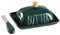 Small Butter Keeper Container with Raised Edge, Porcelain Butter Dish,Butter Keeper,Butter Holder for Countertop, Green