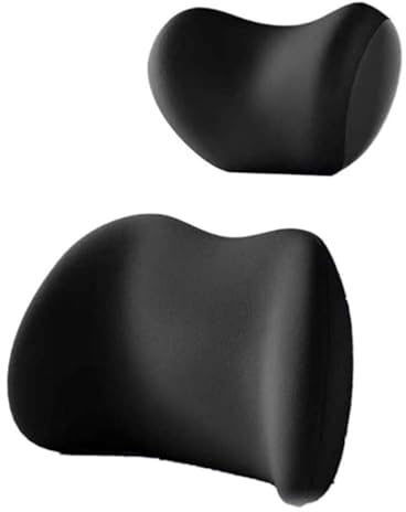 YHNQFB Rückenkissen für BMW Z3 Z4 M2 M3 M4 M5 M6 I8, Ergonomische Kopfstütze und Lendenkissen für Autositze, Memory Foam Sitzkissen Auto, Ideal für Autos, Bürostühle,A-Black