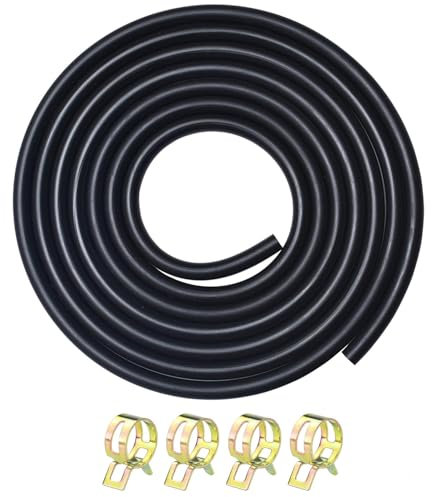 Kraftstoffleitungsschlauch, Ersatz mit 4 Klemmen, für Hon&da 95001-35003-60M Rasenmäher, Traktoren, Roller, ATV, Golfwagen, Motorrad, Schneefräsen, Generator