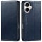 SHIELDON Wallet Case for iPhone 16 5G 2024, Genuine Leather Flip Cover with [Card Holder][Kickstand][RFID Blocking] Magnetic Shockproof Phone Case Compatible with iPhone 16 6.1 - Retro Dark Blue